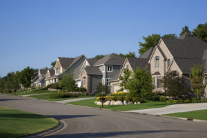 Nice upscale homes on suburban street